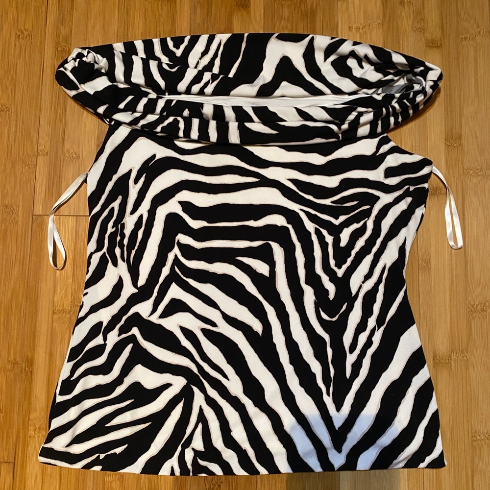 White House Black Market Zebra Pattern Blouse